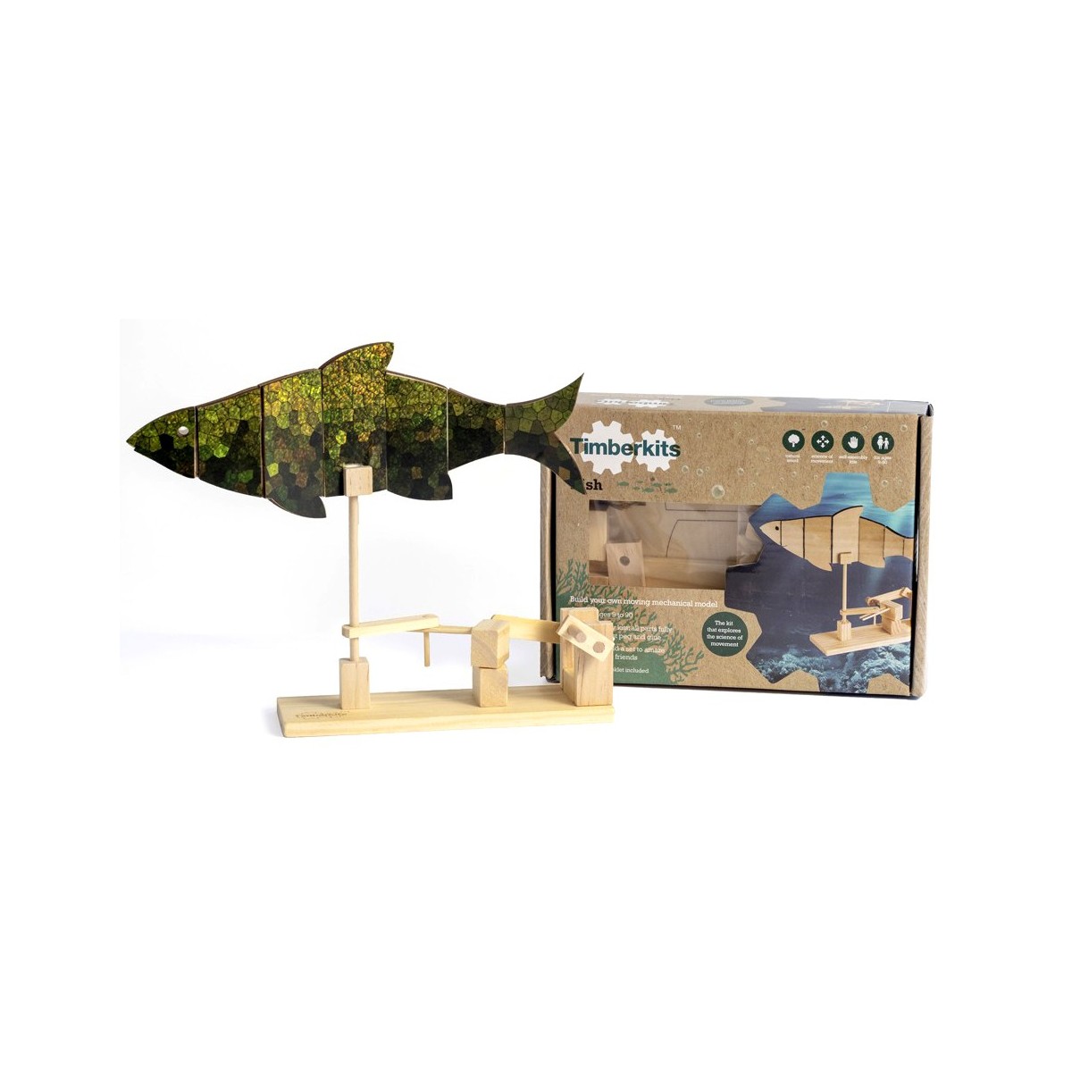 Automate en bois poisson en kit 21 cm