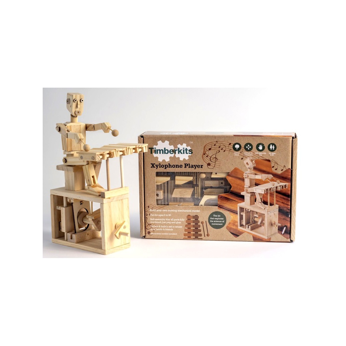 Automate en bois joueur de xylophone en kit 26 cm