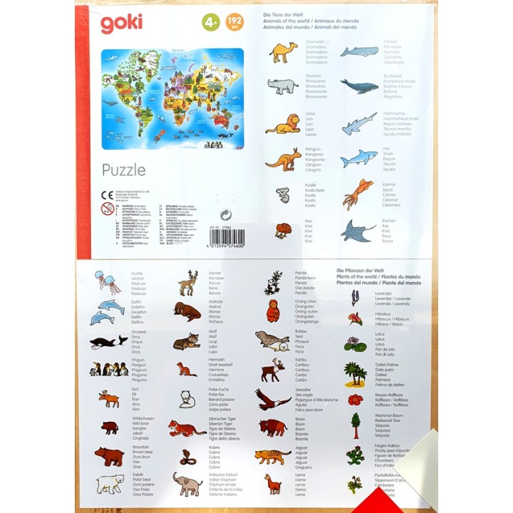 Puzzle cadre enfant en bois monde 192 pièces