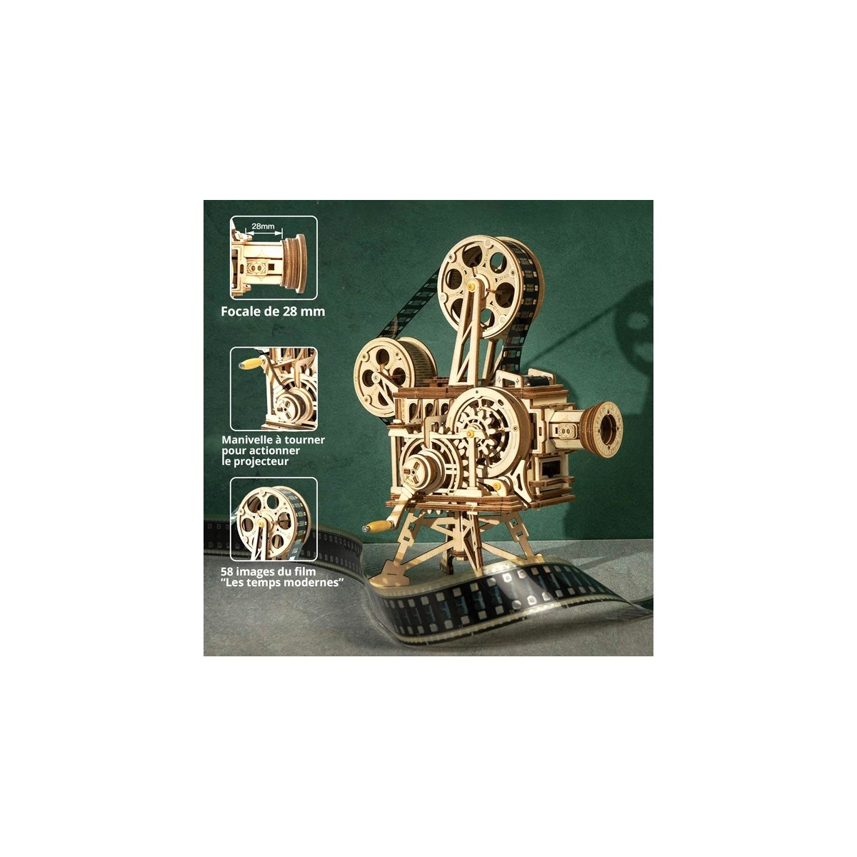 Maquette en bois Projecteur Vitascope animé