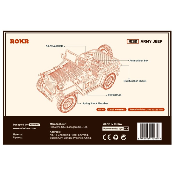 Maquette en bois Voiture Jeep 4x4