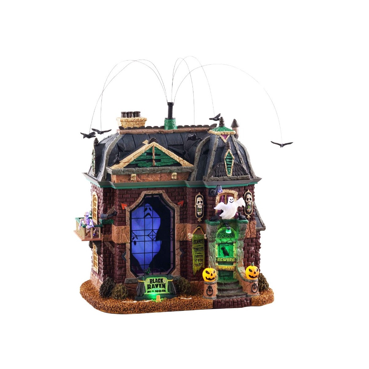 Manoir hanté lumineux animé et sonore Lemax Halloween
