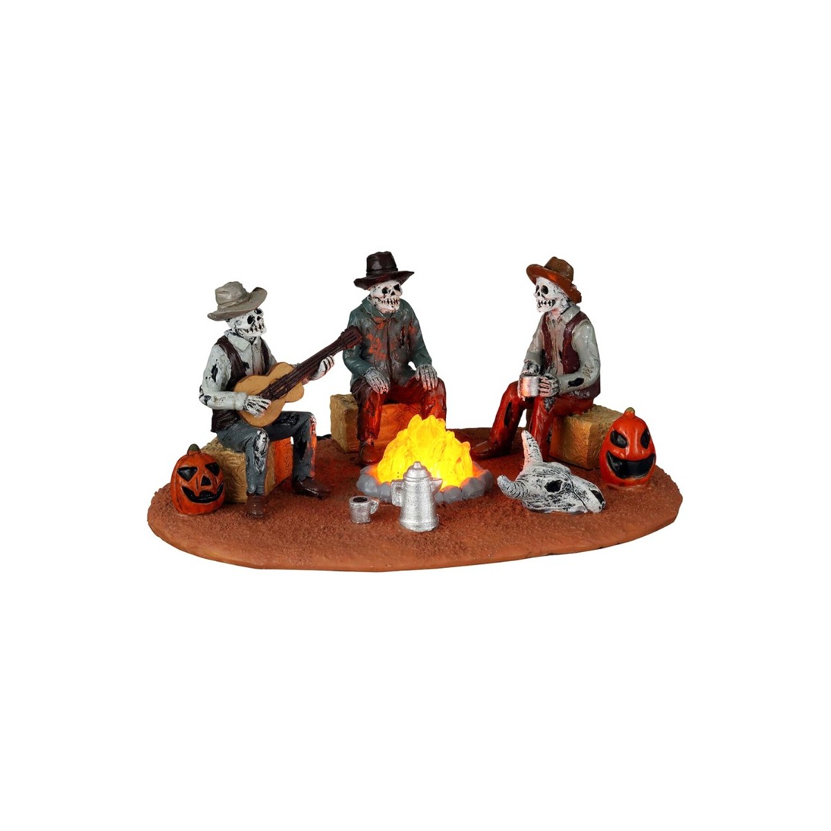Scène lumineuse Squelettes autour du feu Lemax Halloween
