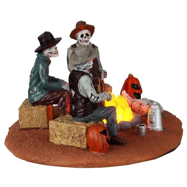 Scène lumineuse Squelettes autour du feu Lemax Halloween