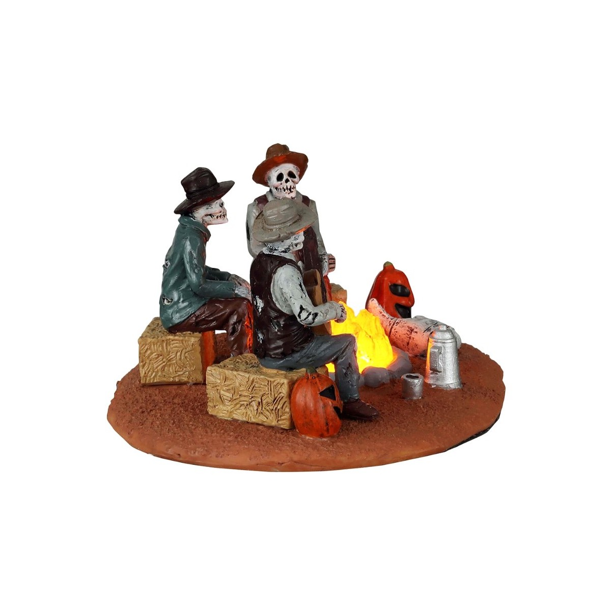 Scène lumineuse Squelettes autour du feu Lemax Halloween