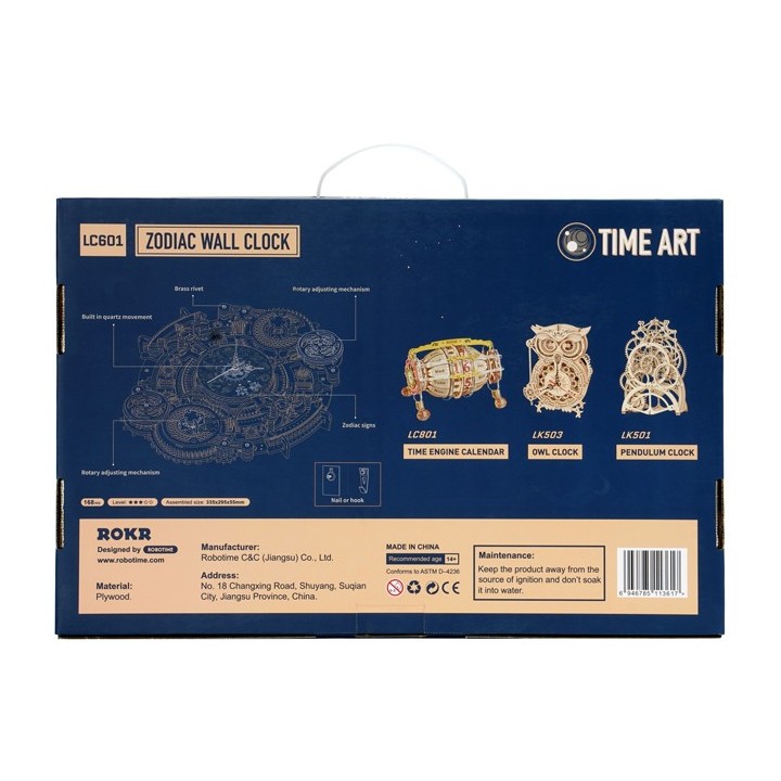 Maquette en bois Horloge calendrier colorée