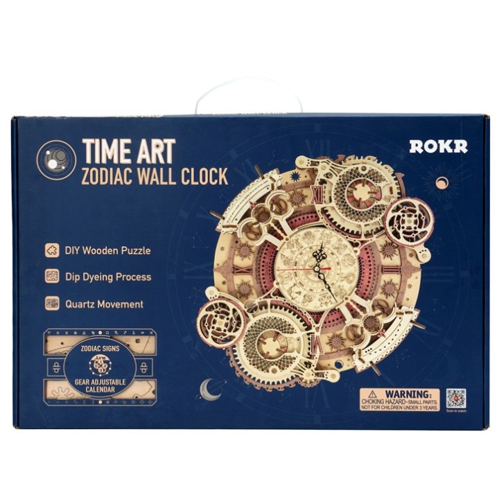 Maquette en bois Horloge calendrier colorée