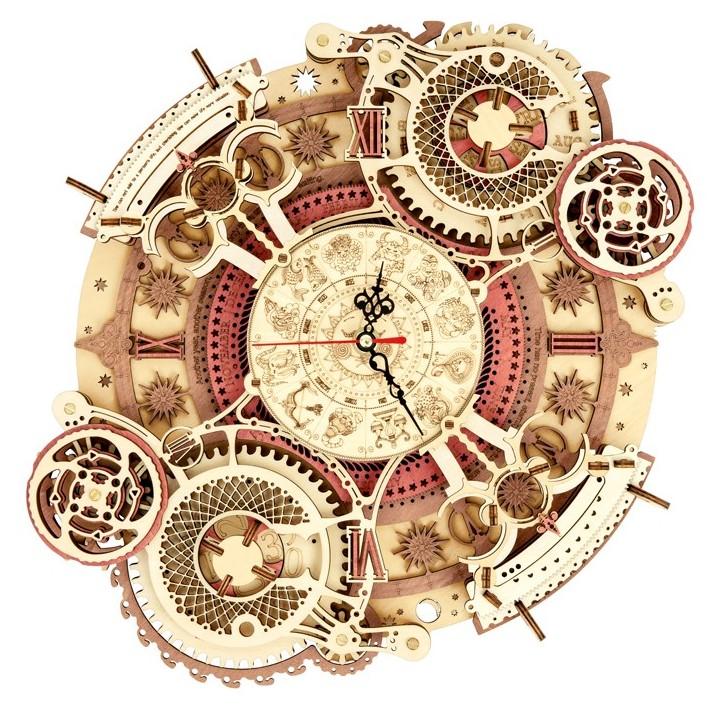Maquette en bois animée Horloge calendrier