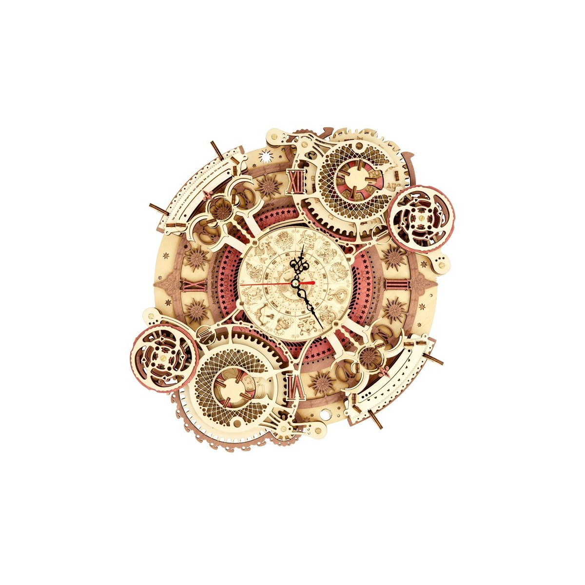 Maquette en bois Horloge calendrier colorée