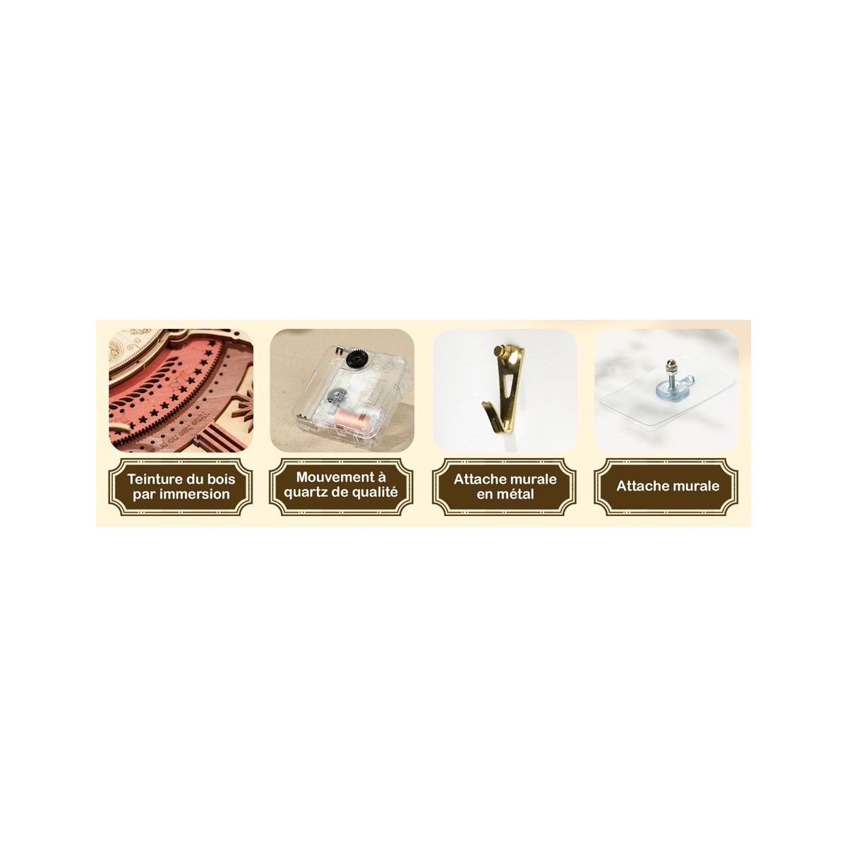 Maquette en bois animée Horloge calendrier