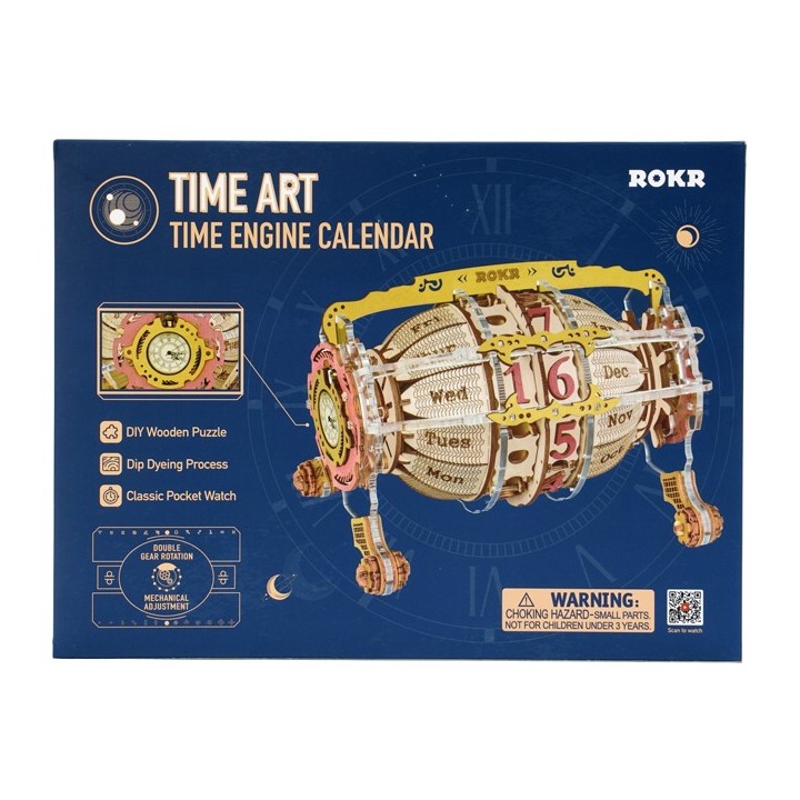 Maquette en bois colorée Calendrier avec horloge