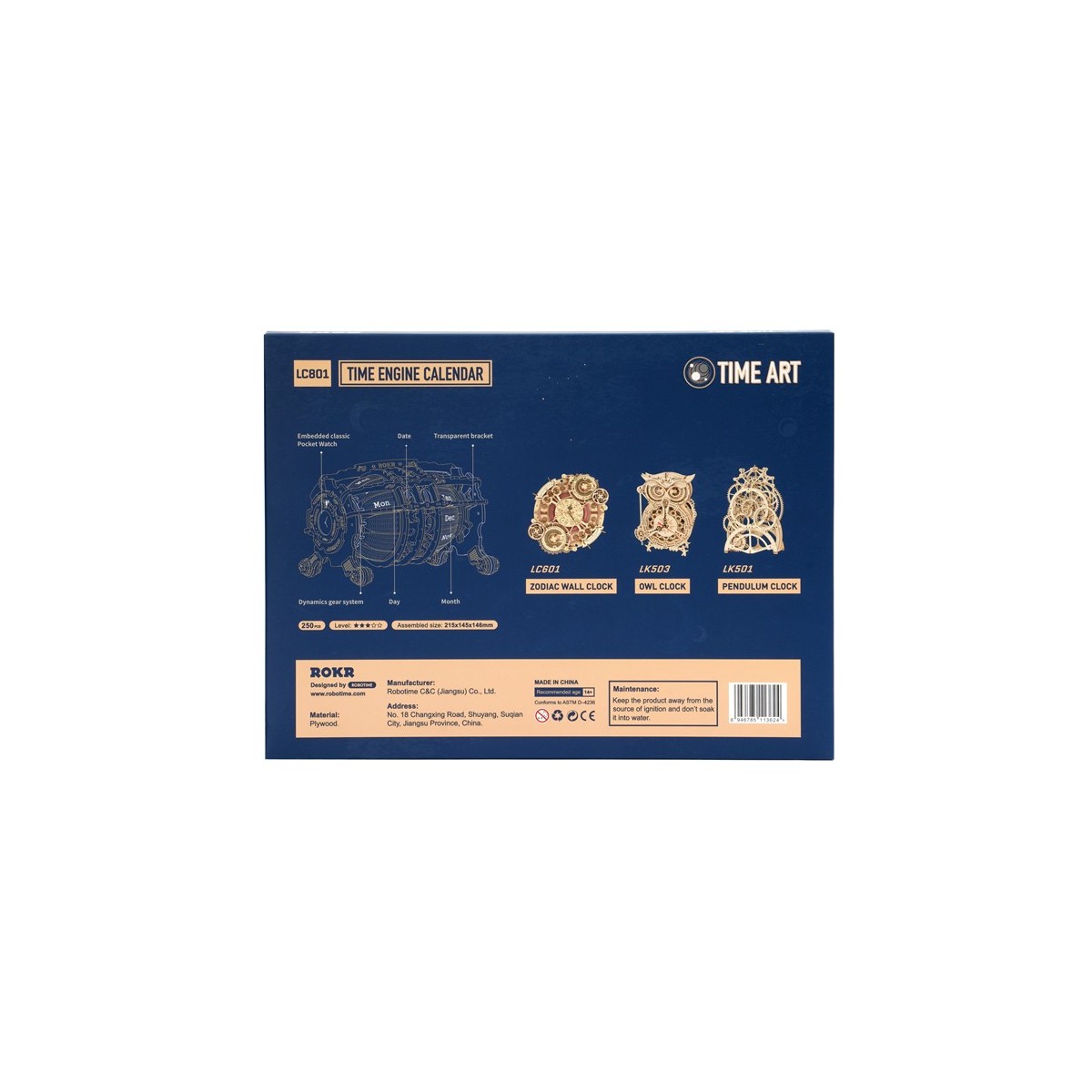 Maquette en bois Calendrier avec horloge