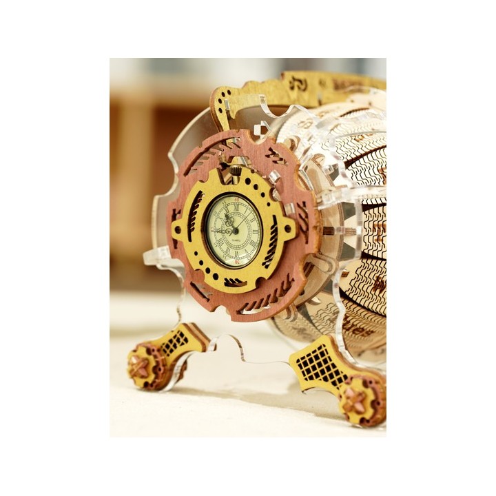 Maquette en bois colorée Calendrier avec horloge