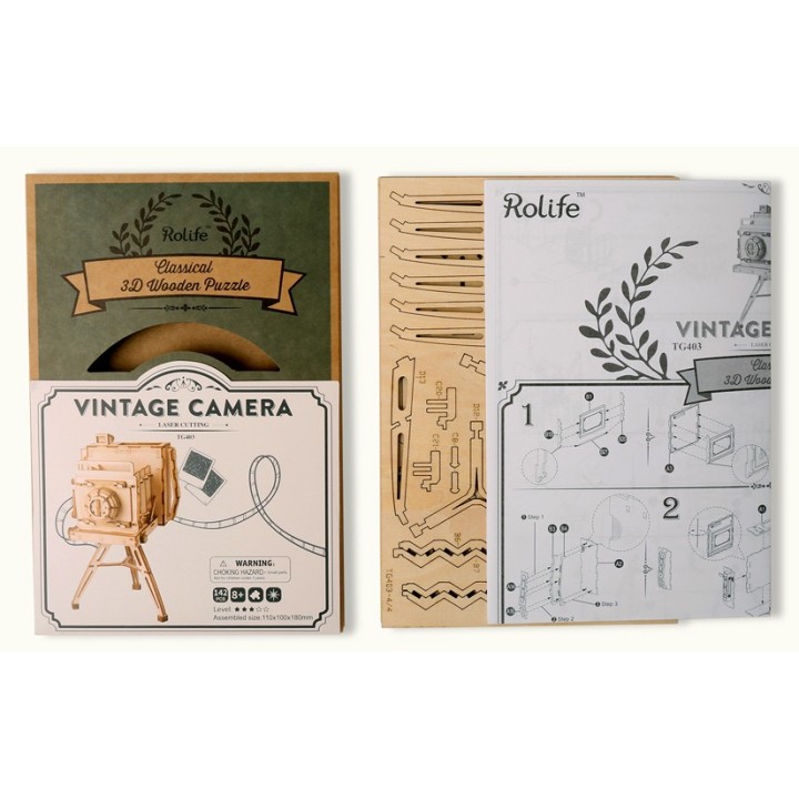 Maquette en bois Appareil photo ancien