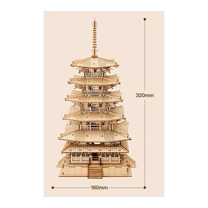 Maquette en bois Tour bouddhiste