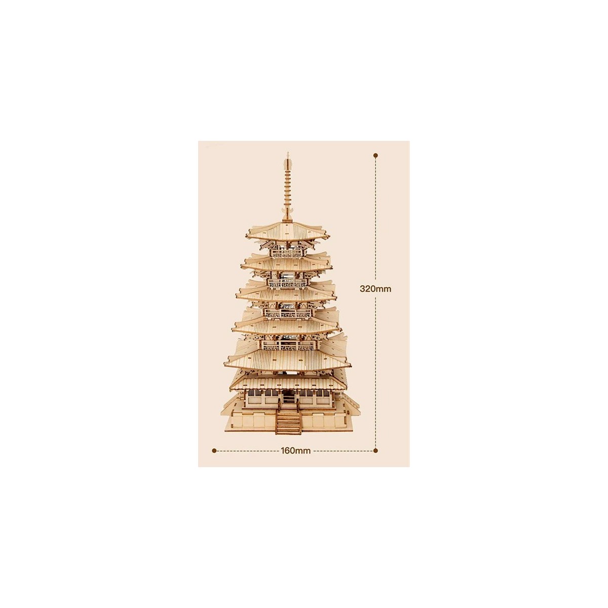 Maquette en bois Tour bouddhiste
