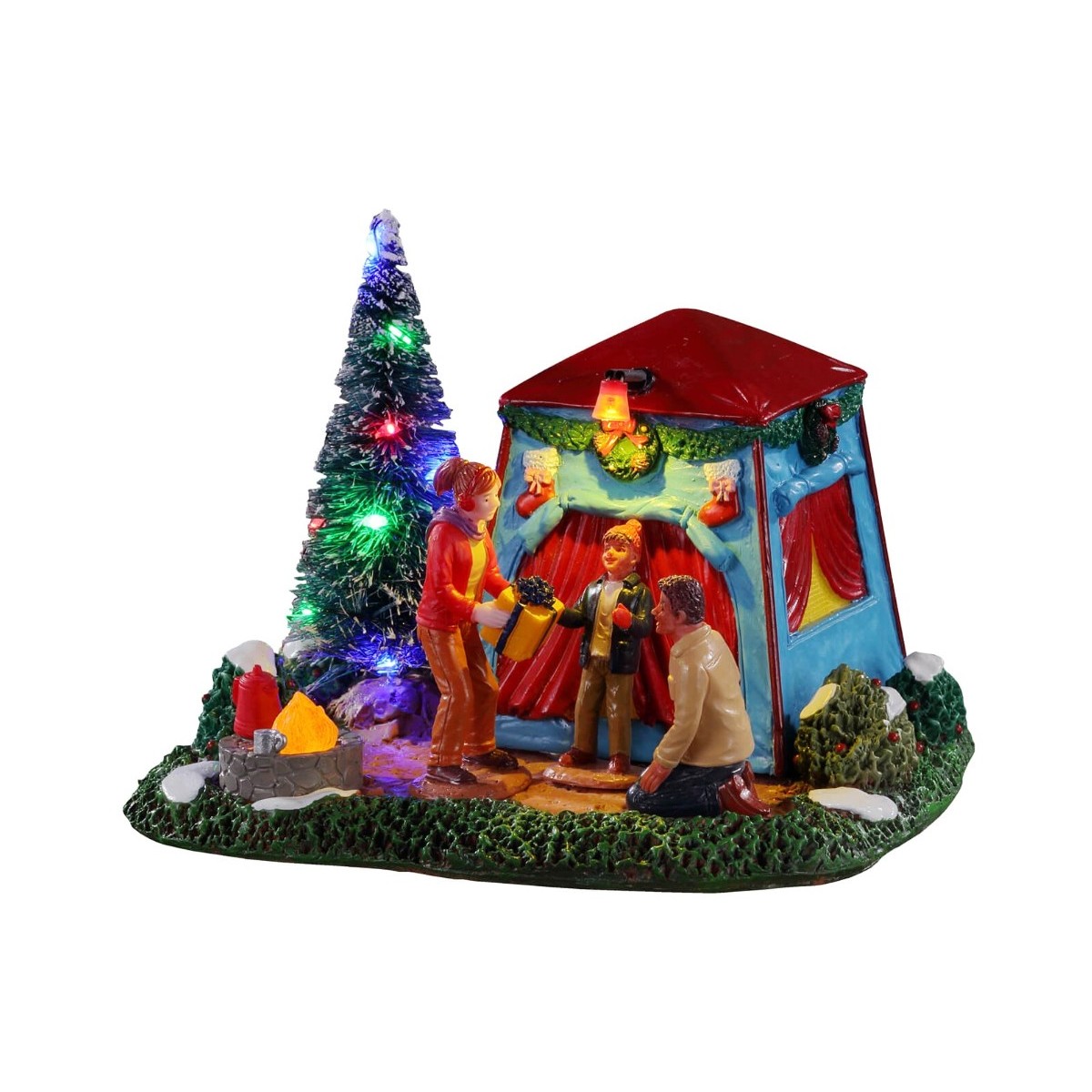 Scène lumineuse Tente de Noël en famille Lemax