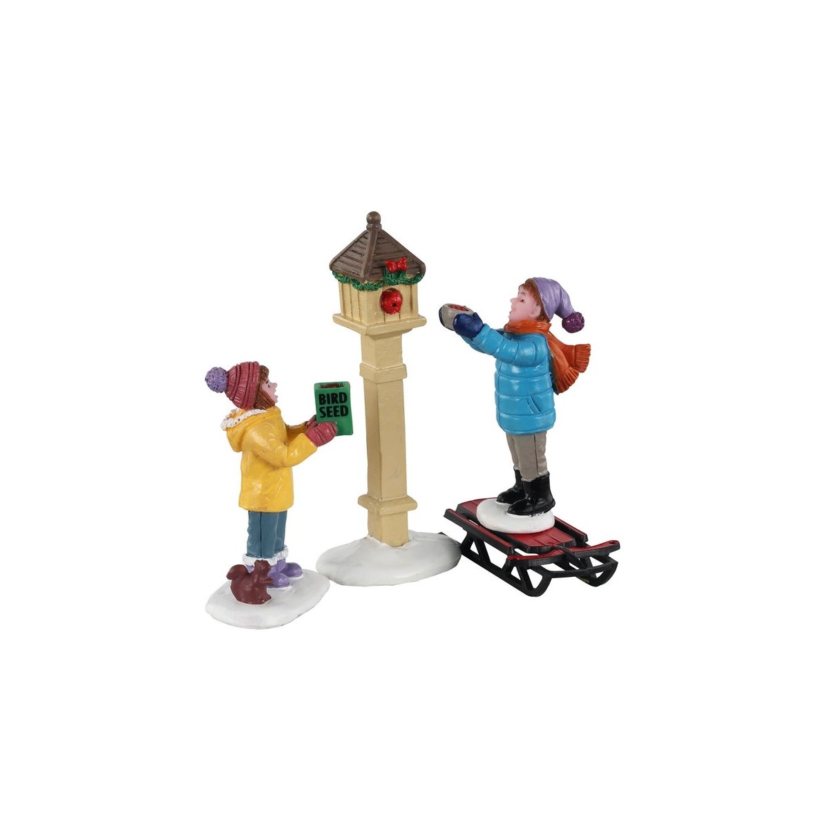 Enfants et nichoir Lot de 3 Lemax