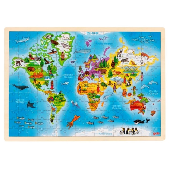 Puzzle enfant en bois monde 192 pièces