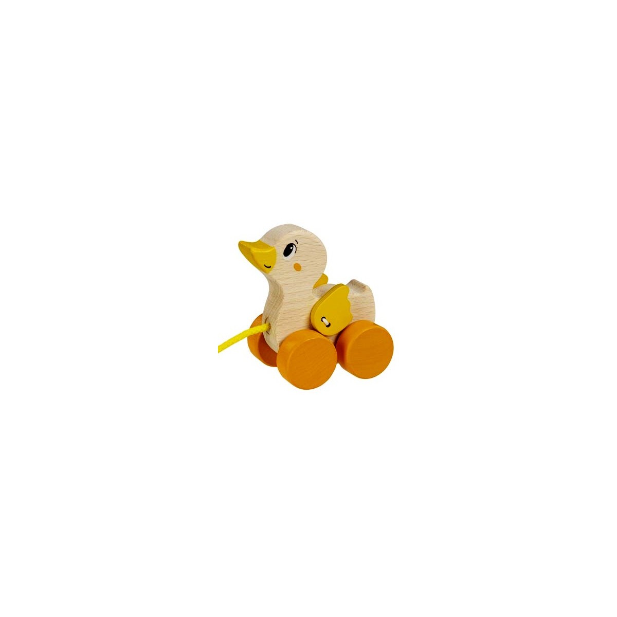 Canard en bois à tirer jaune 9 cm