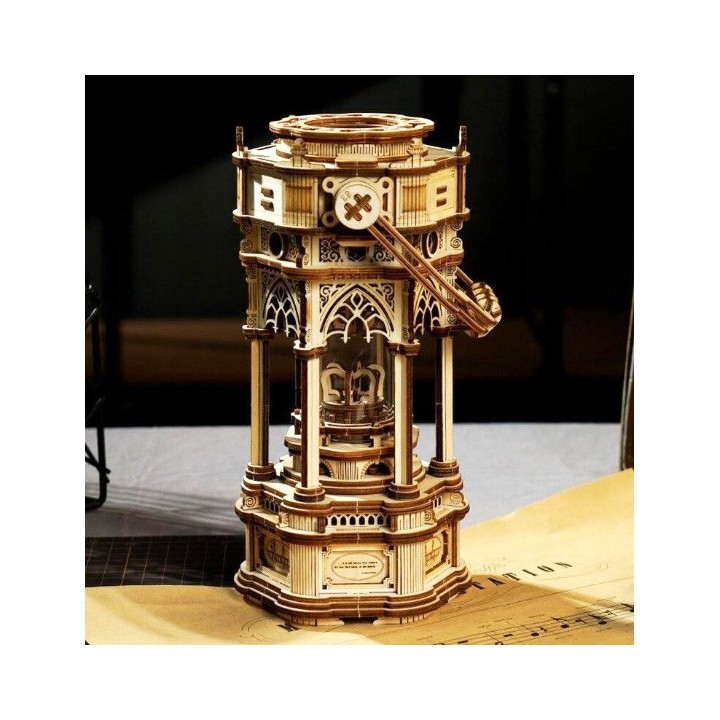 Maquette en bois Lanterne musicale lumineuse animée