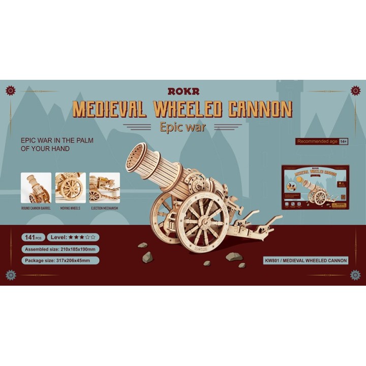 Maquette en bois Canon médiéval