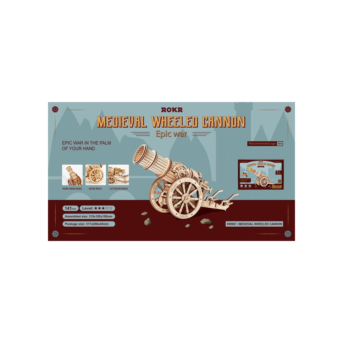 Maquette bois Canon médiéval