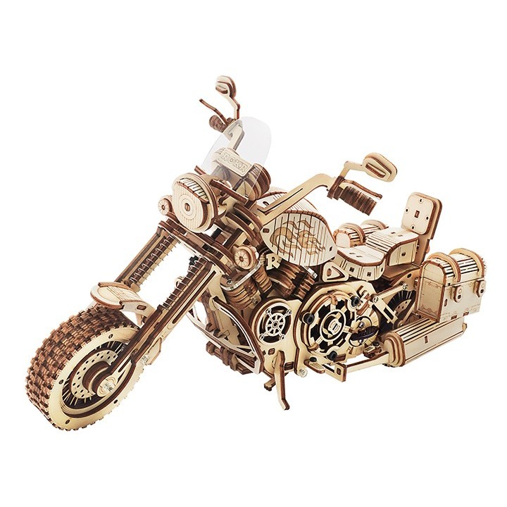Maquette en bois moto animée