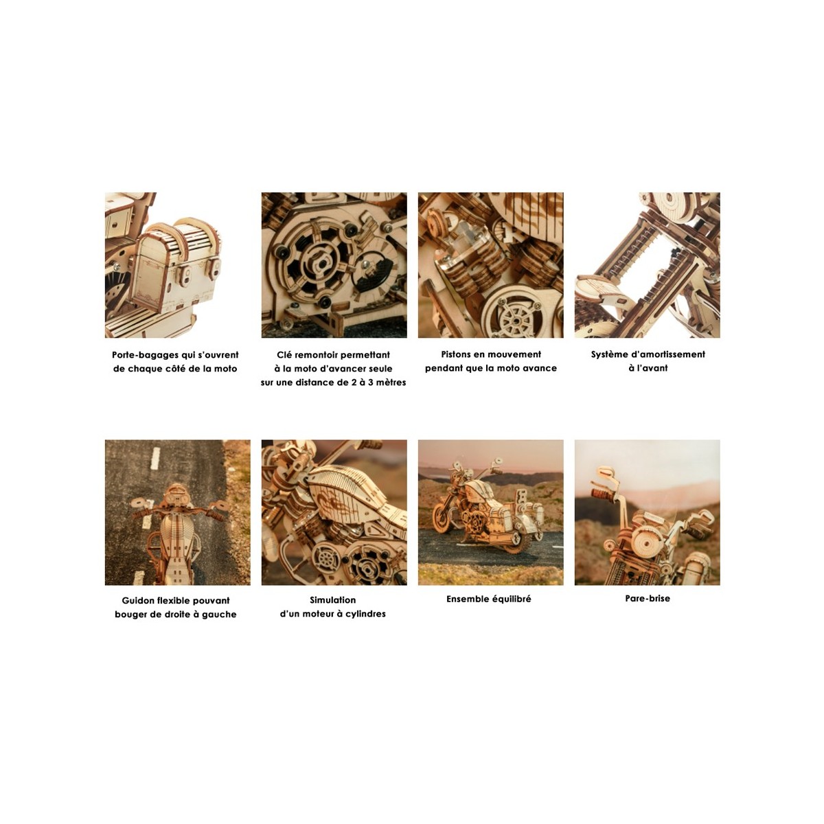 Maquette en bois moto animée