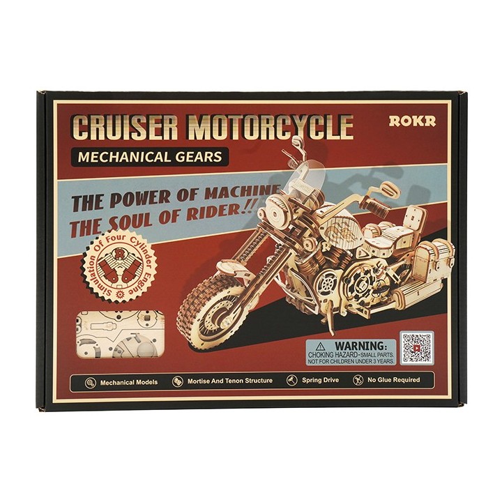 Maquette en bois moto animée