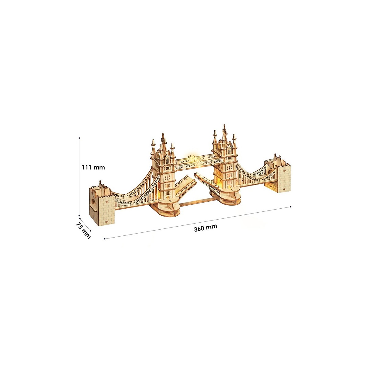 Maquette en bois lumineuse Tower Bridge