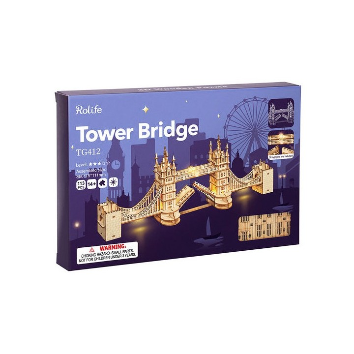 Maquette en bois lumineuse Tower Bridge