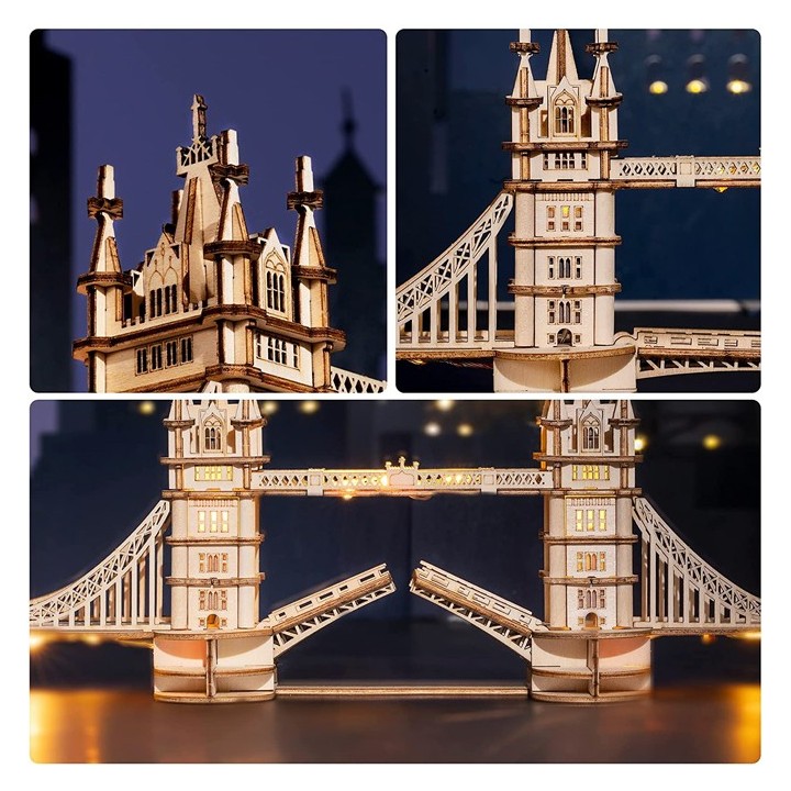 Maquette en bois lumineuse Tower Bridge
