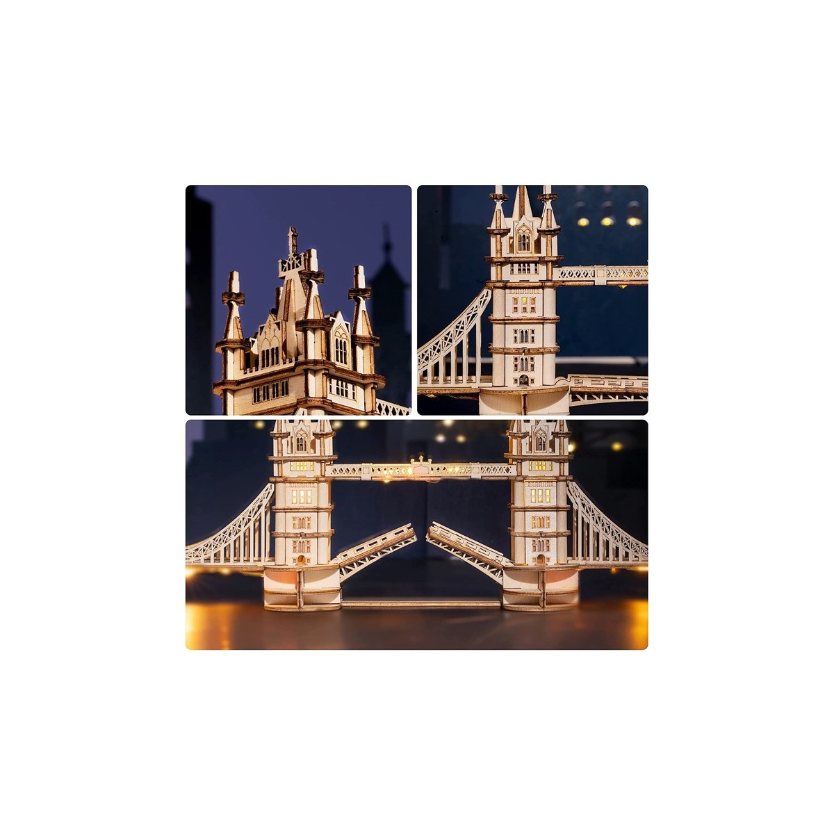 Maquette en bois lumineuse Tower Bridge