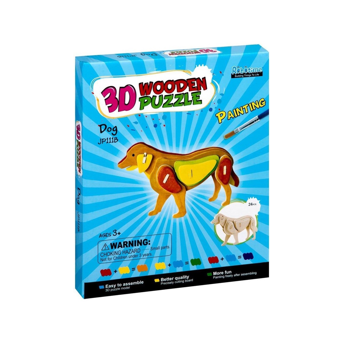 Maquette en bois Chien avec kit de peinture