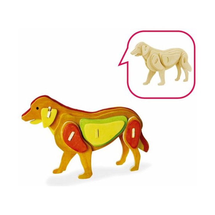 Maquette en bois Chien avec kit de peinture