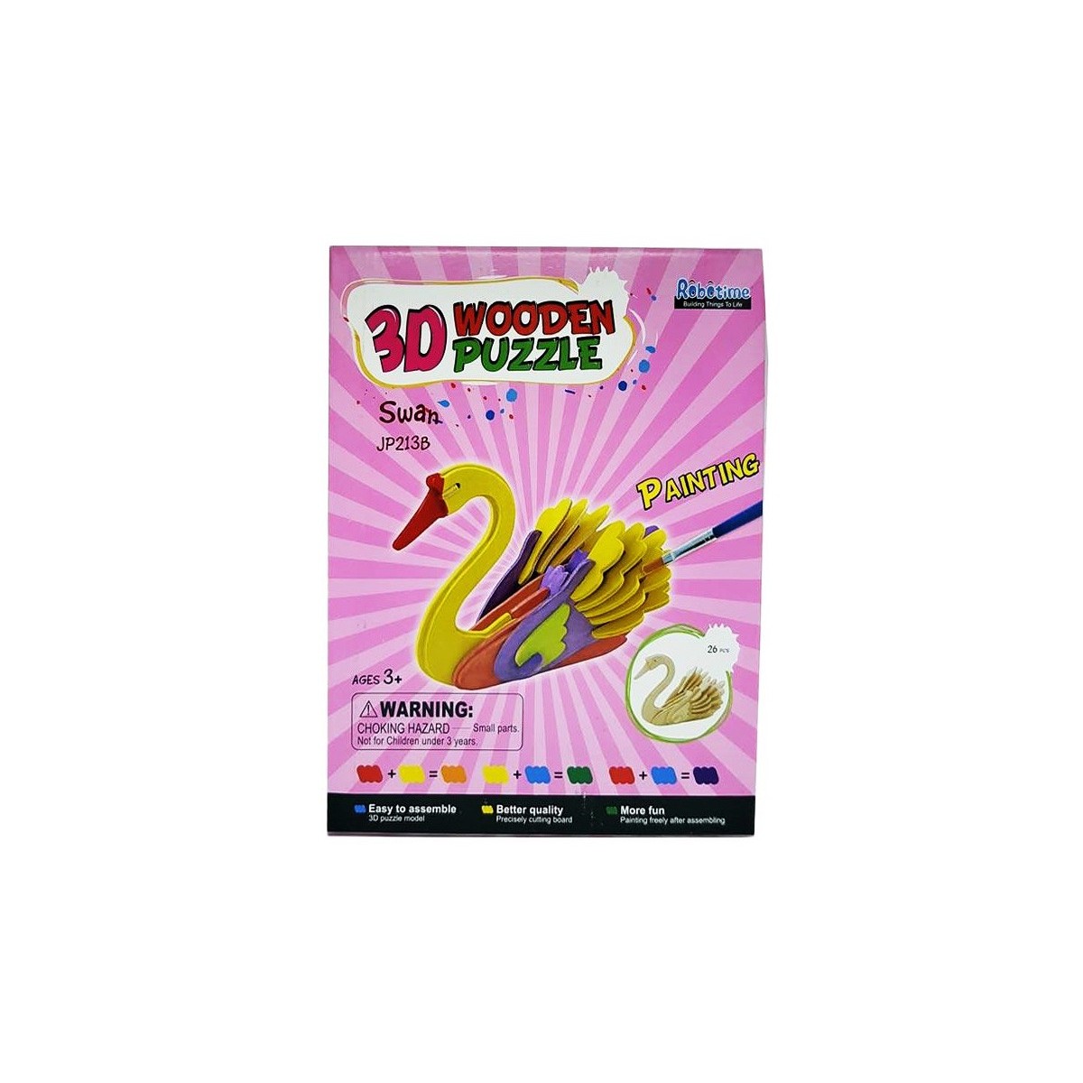 aquette en bois Cygne avec kit de peinture