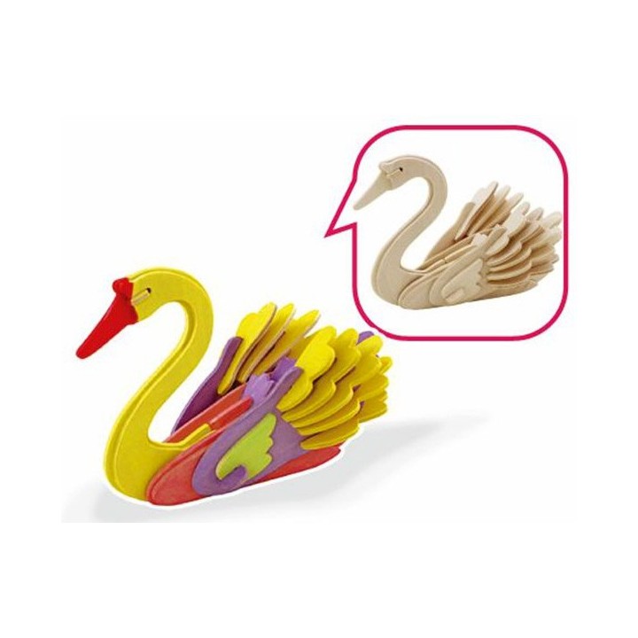 Maquette en bois Cygne avec kit de peinture
