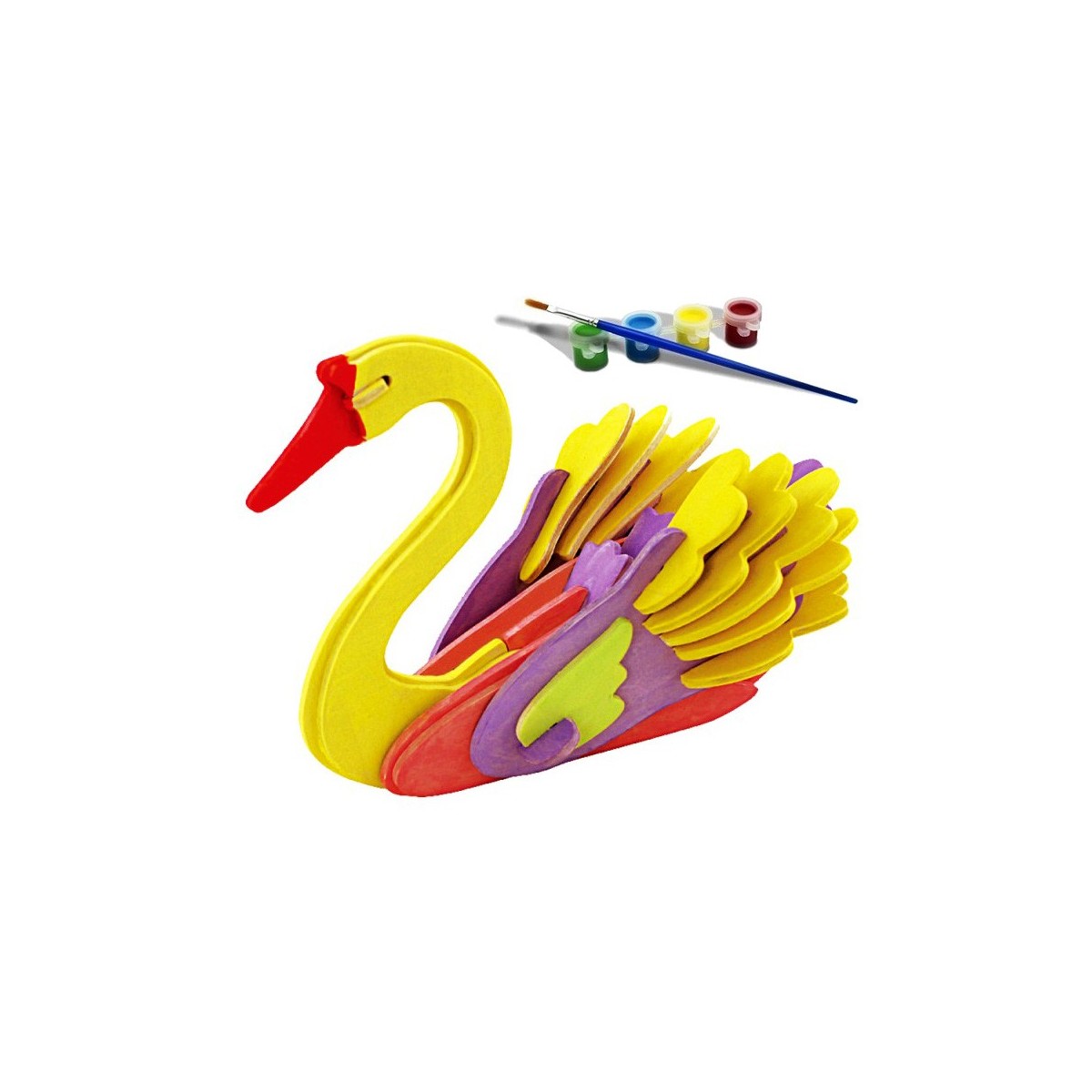 Maquette en bois Cygne avec kit de peinture