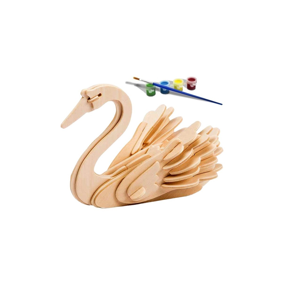 aquette en bois Cygne avec kit de peinture