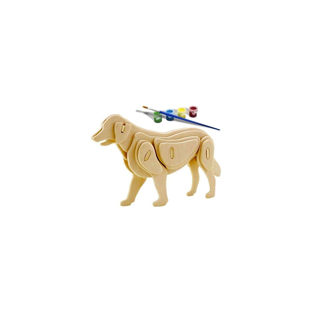 Maquette en bois Chien avec kit de peinture