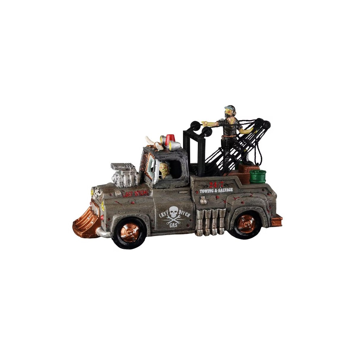 Camion de remorquage et zombies Lemax Halloween