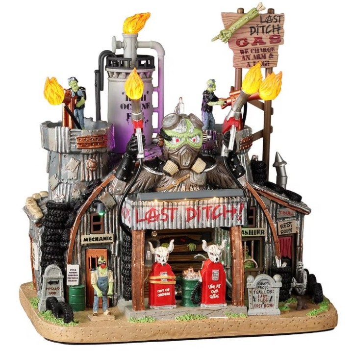 Station-service de zombies lumineuse Lemax Halloween
