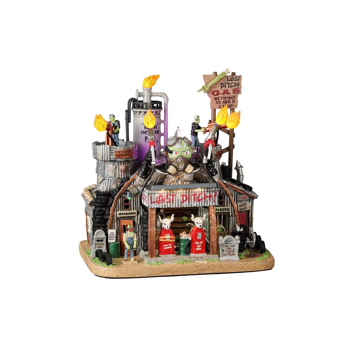 Station-service de zombies lumineuse Lemax Halloween