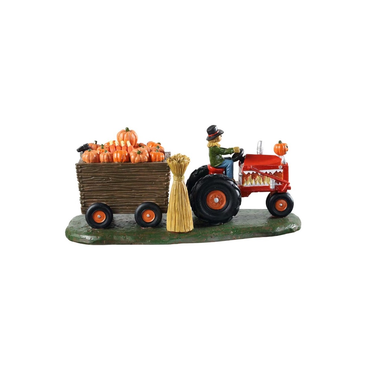 Tracteur épouvantail citrouilles Lemax Halloween