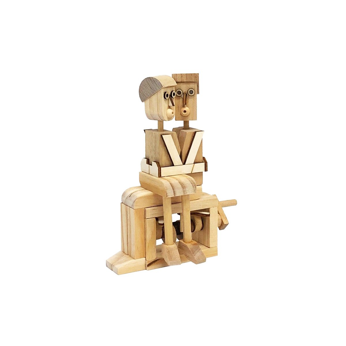 Automate en bois à construire Couple d'amoureux 16 cm