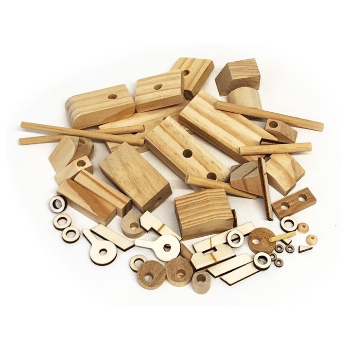 Automate en bois à construire Couple d'amoureux 16 cm