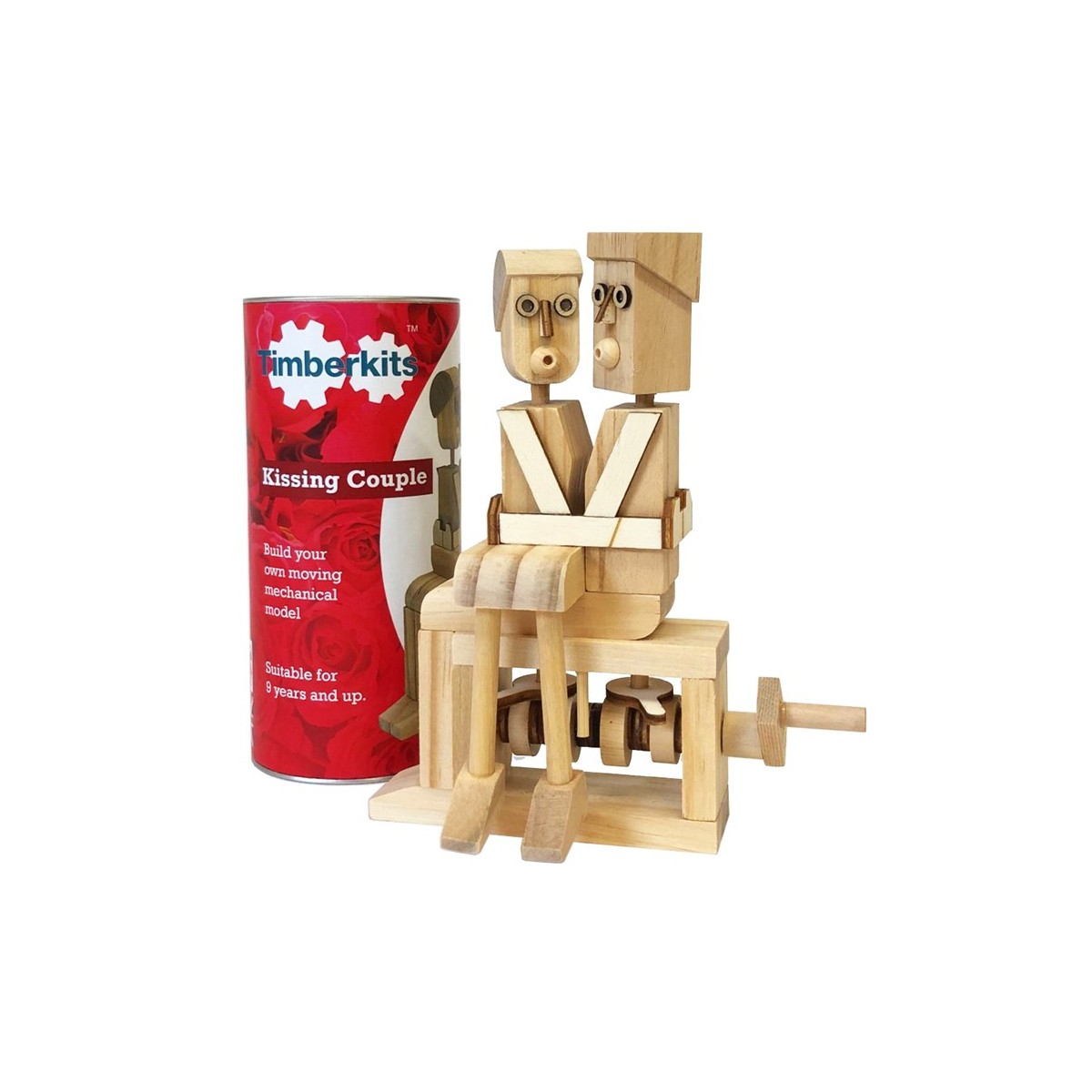 Automate en bois à construire Couple d'amoureux 16 cm