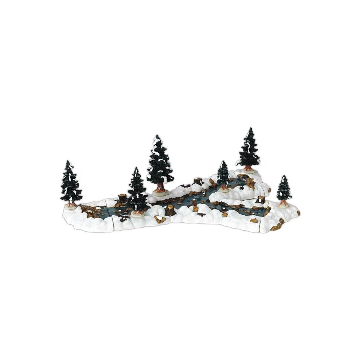 Ruisseau enneigé et sapins Lemax Lot de 10