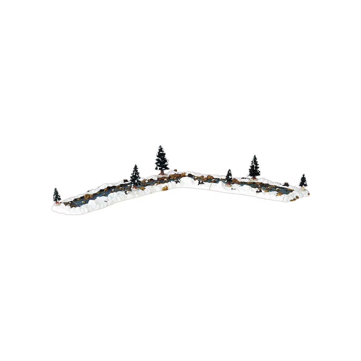 Ruisseau enneigé et sapins Lemax Lot de 11